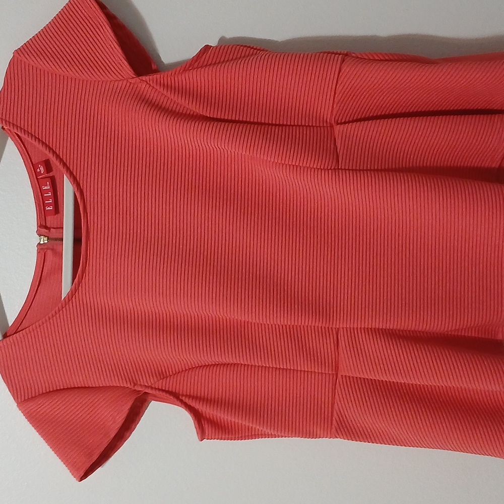 ELLE Womens Peplum Top XL Zip Back - Picture 3 of 8